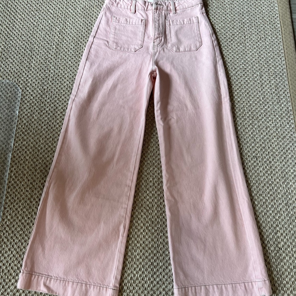 ROLLA'S Soft Pink Wide-Leg Denim Jeans
